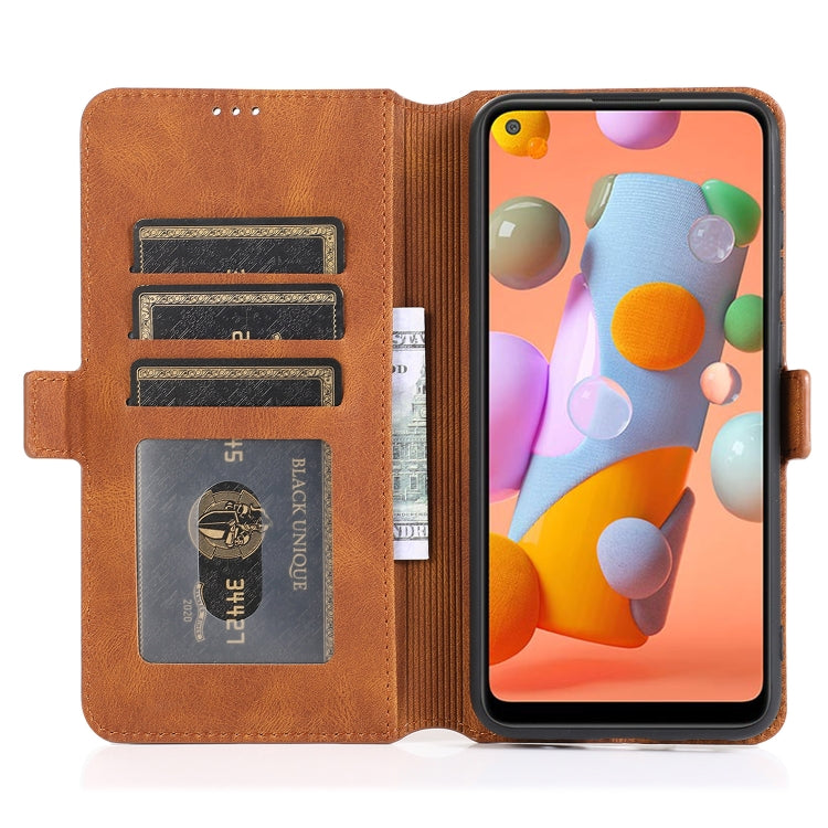 For Samsung Galaxy A11 Retro Magnetic Closing Clasp Horizontal Flip Leather Case with Holder & Card Slots & Photo Frame & Wallet