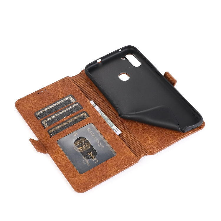 For Samsung Galaxy A11 Retro Magnetic Closing Clasp Horizontal Flip Leather Case with Holder & Card Slots & Photo Frame & Wallet