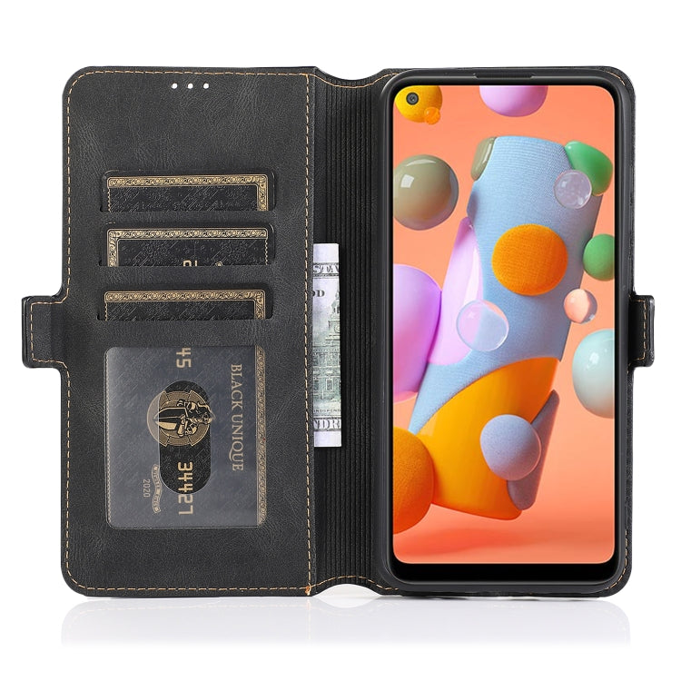 For Samsung Galaxy A11 Retro Magnetic Closing Clasp Horizontal Flip Leather Case with Holder & Card Slots & Photo Frame & Wallet