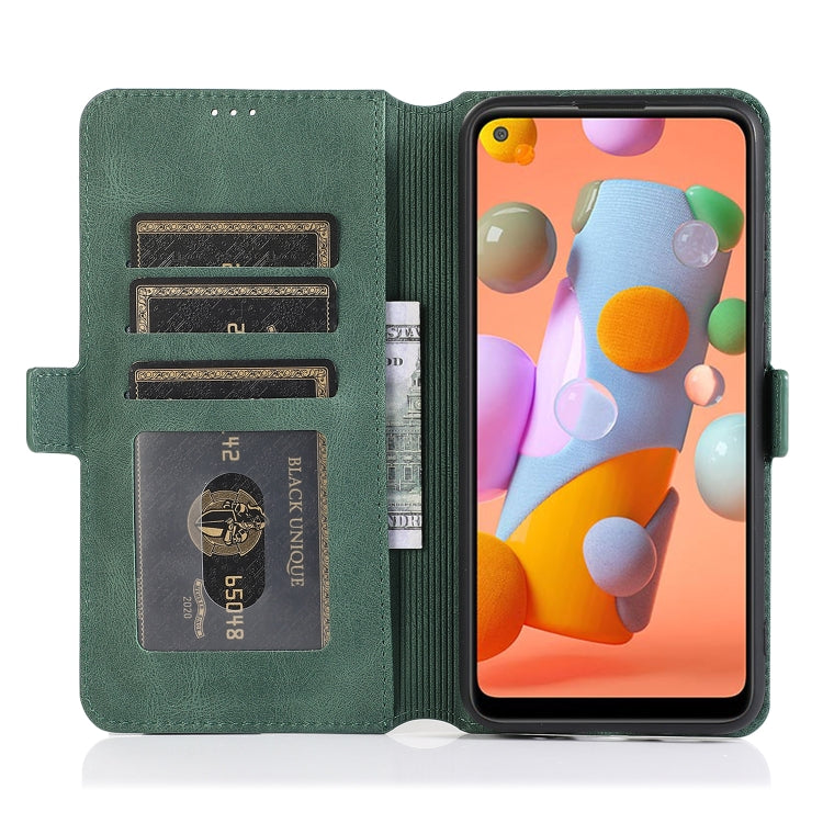 For Samsung Galaxy A11 Retro Magnetic Closing Clasp Horizontal Flip Leather Case with Holder & Card Slots & Photo Frame & Wallet