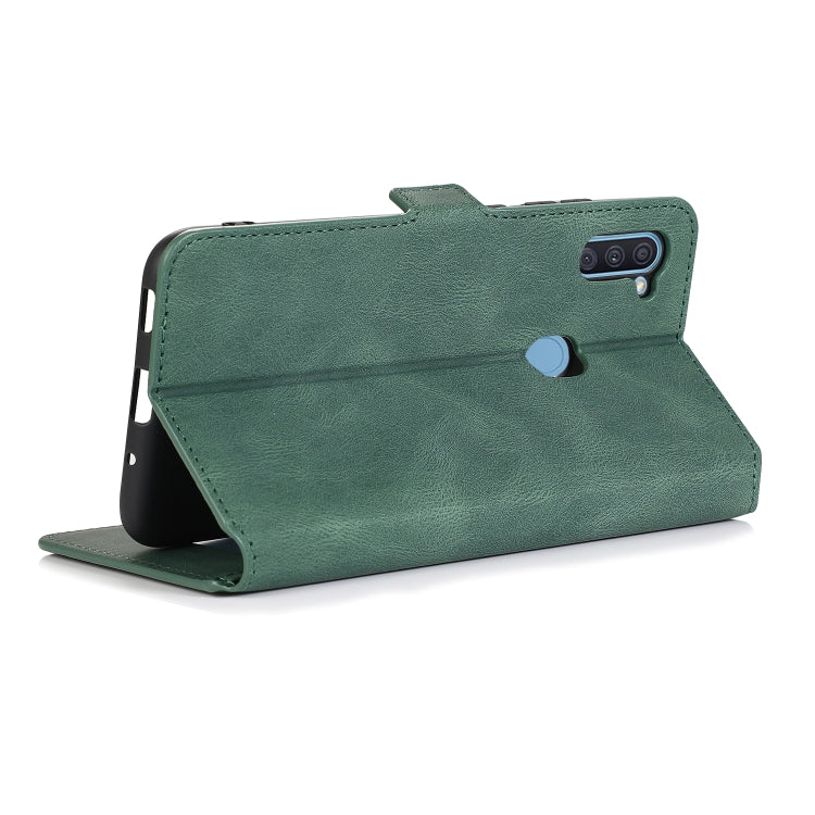 For Samsung Galaxy A11 Retro Magnetic Closing Clasp Horizontal Flip Leather Case with Holder & Card Slots & Photo Frame & Wallet
