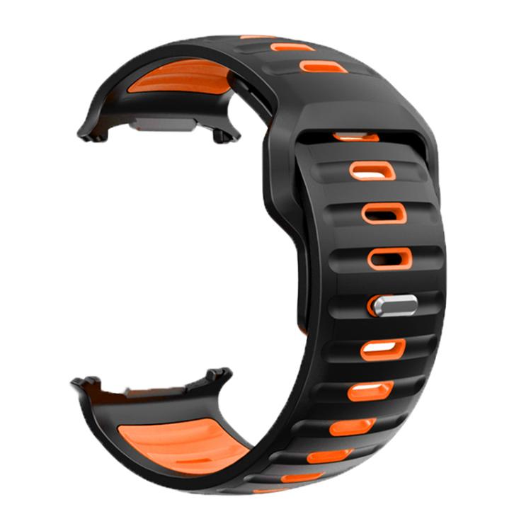 For Samsung Galaxy Watch Ultra 47mm / Ultra 2025 Striped Two Color Silicone Watch Band