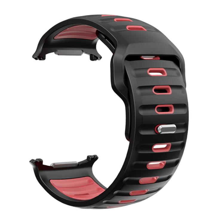 For Samsung Galaxy Watch Ultra 47mm / Ultra 2025 Striped Two Color Silicone Watch Band