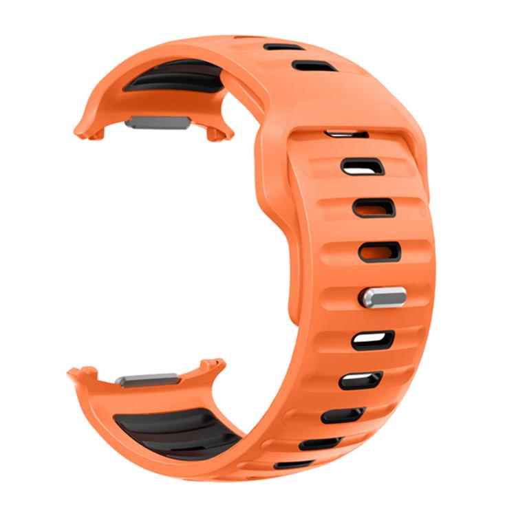 For Samsung Galaxy Watch Ultra 47mm / Ultra 2025 Striped Two Color Silicone Watch Band
