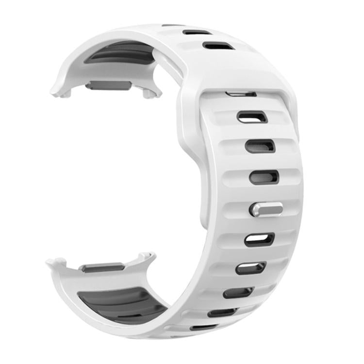 For Samsung Galaxy Watch Ultra 47mm / Ultra 2025 Striped Two Color Silicone Watch Band