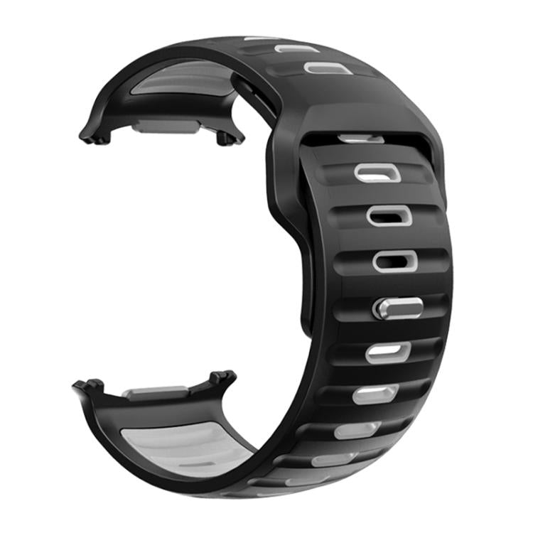 For Samsung Galaxy Watch Ultra 47mm / Ultra 2025 Striped Two Color Silicone Watch Band
