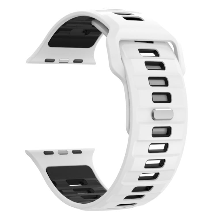 For Apple Watch 46mm / 49mm / 45mm / 44mm Checkered Reverse Buckle Silicone Watch Band