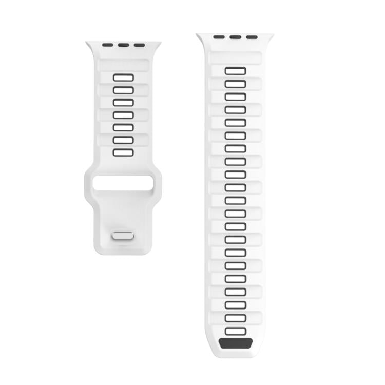 For Apple Watch 46mm / 49mm / 45mm / 44mm Checkered Reverse Buckle Silicone Watch Band
