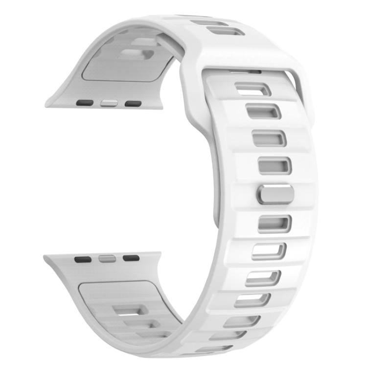 For Apple Watch 46mm / 49mm / 45mm / 44mm Checkered Reverse Buckle Silicone Watch Band