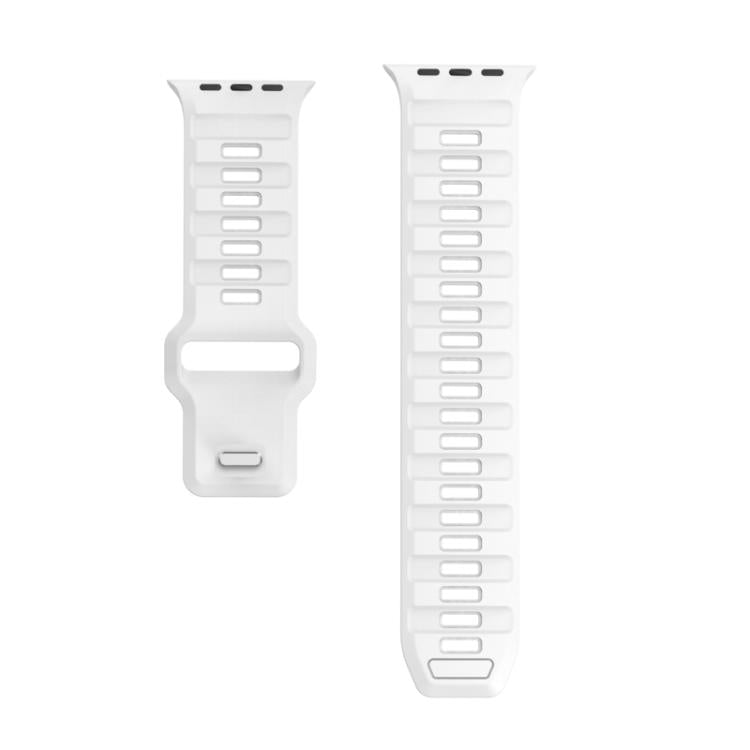 For Apple Watch 46mm / 49mm / 45mm / 44mm Checkered Reverse Buckle Silicone Watch Band