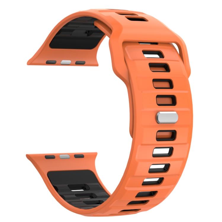 For Apple Watch 46mm / 49mm / 45mm / 44mm Checkered Reverse Buckle Silicone Watch Band