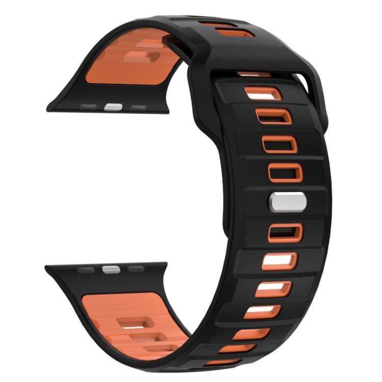 For Apple Watch 46mm / 49mm / 45mm / 44mm Checkered Reverse Buckle Silicone Watch Band