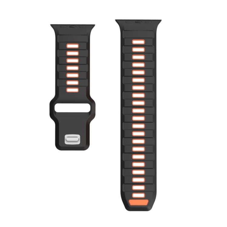 For Apple Watch 46mm / 49mm / 45mm / 44mm Checkered Reverse Buckle Silicone Watch Band