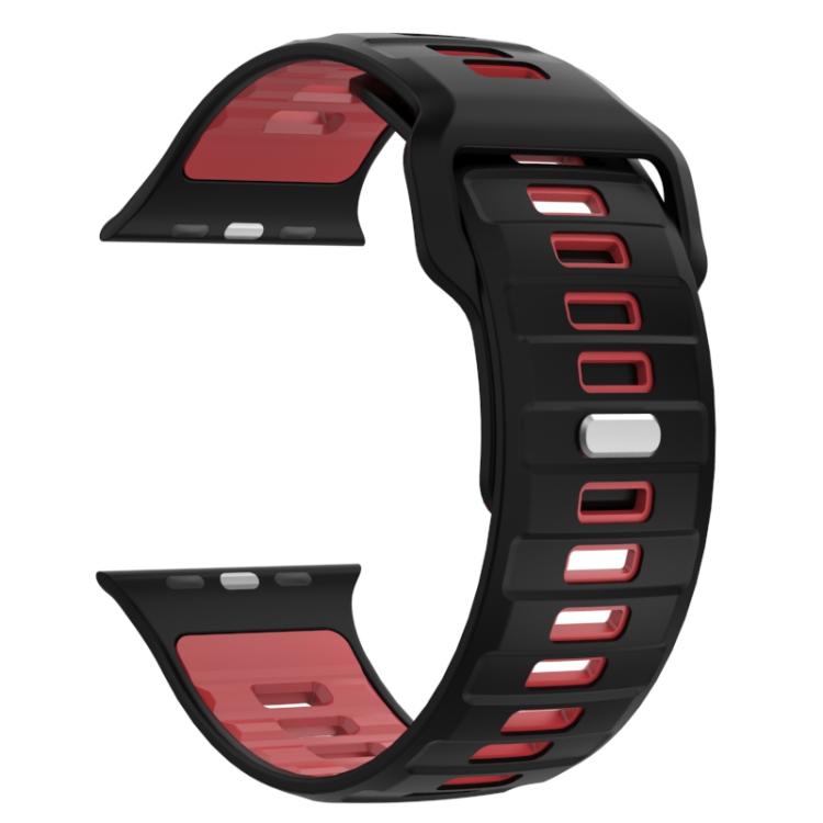 For Apple Watch 46mm / 49mm / 45mm / 44mm Checkered Reverse Buckle Silicone Watch Band
