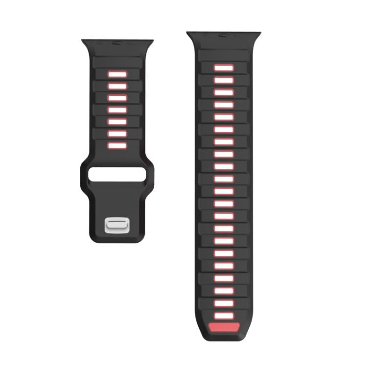 For Apple Watch 46mm / 49mm / 45mm / 44mm Checkered Reverse Buckle Silicone Watch Band