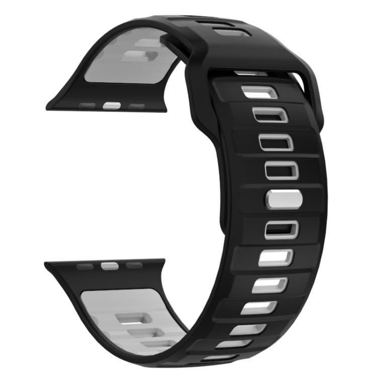 For Apple Watch 46mm / 49mm / 45mm / 44mm Checkered Reverse Buckle Silicone Watch Band