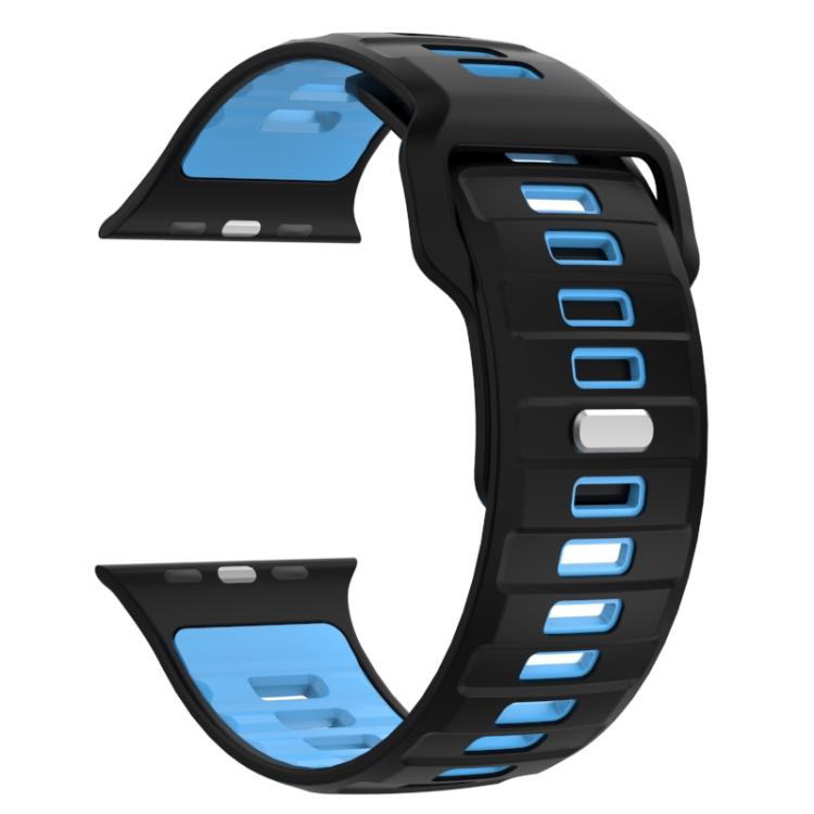 For Apple Watch 46mm / 49mm / 45mm / 44mm Checkered Reverse Buckle Silicone Watch Band