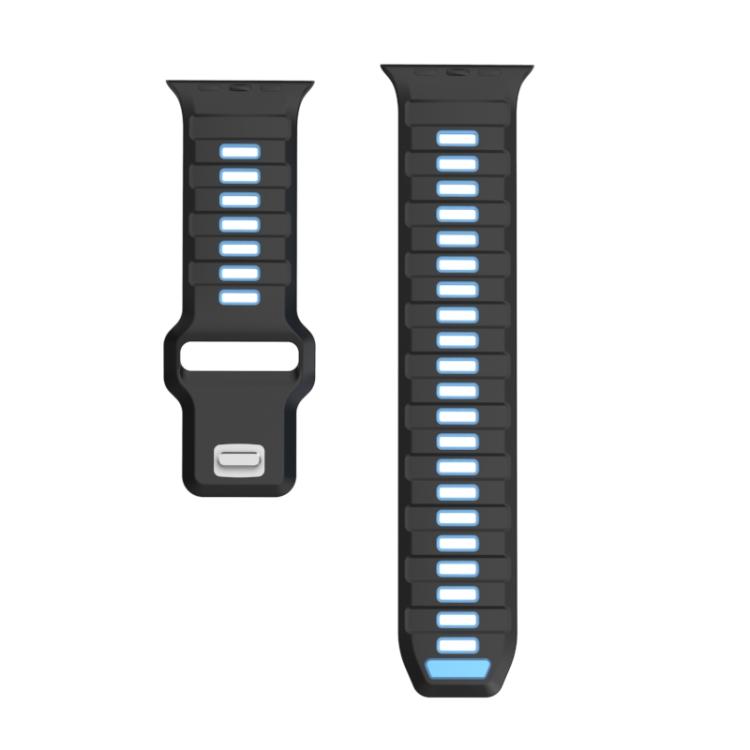 For Apple Watch 46mm / 49mm / 45mm / 44mm Checkered Reverse Buckle Silicone Watch Band