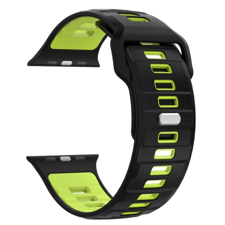 For Apple Watch 46mm / 49mm / 45mm / 44mm Checkered Reverse Buckle Silicone Watch Band
