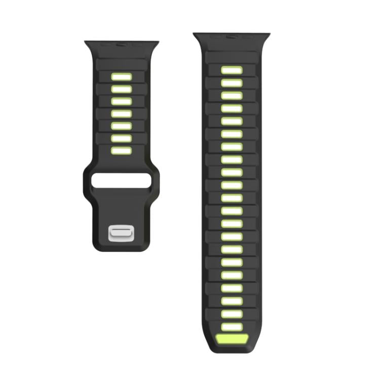 For Apple Watch 46mm / 49mm / 45mm / 44mm Checkered Reverse Buckle Silicone Watch Band