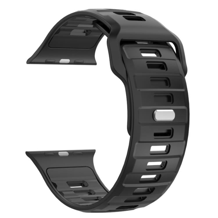 For Apple Watch 46mm / 49mm / 45mm / 44mm Checkered Reverse Buckle Silicone Watch Band