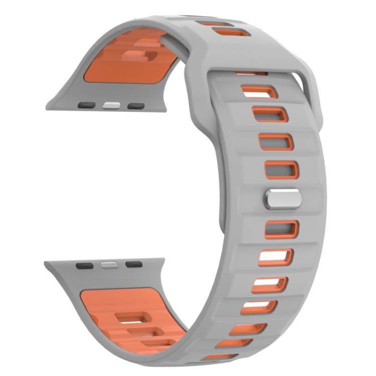 For Apple Watch 46mm / 49mm / 45mm / 44mm Checkered Reverse Buckle Silicone Watch Band