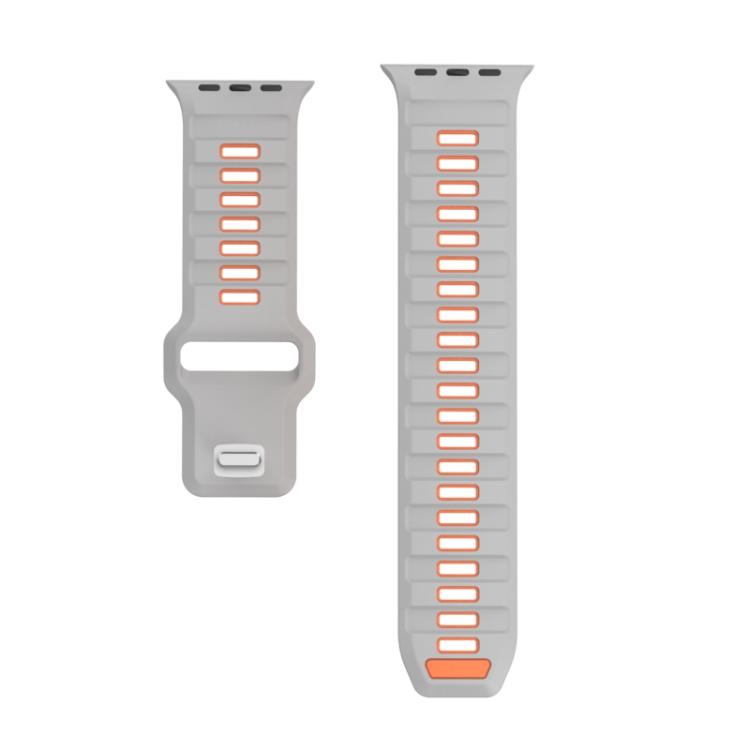 For Apple Watch 46mm / 49mm / 45mm / 44mm Checkered Reverse Buckle Silicone Watch Band
