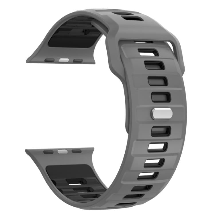 For Apple Watch 46mm / 49mm / 45mm / 44mm Checkered Reverse Buckle Silicone Watch Band