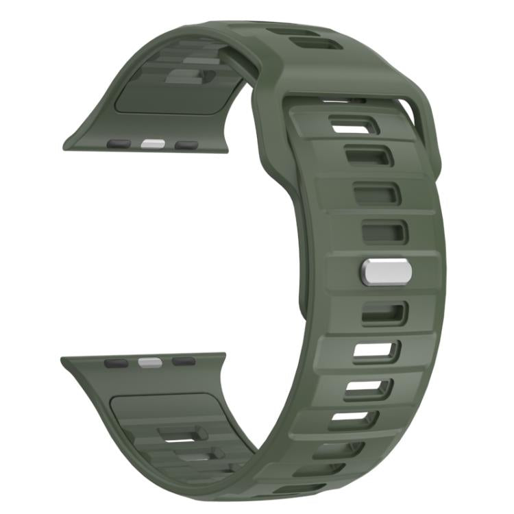 For Apple Watch 46mm / 49mm / 45mm / 44mm Checkered Reverse Buckle Silicone Watch Band