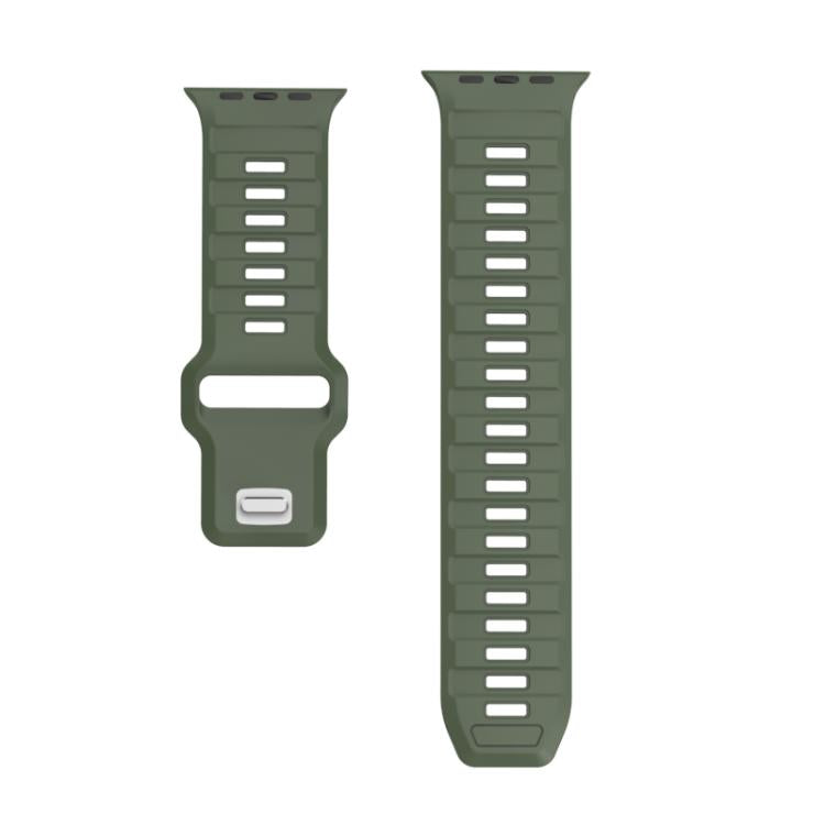 For Apple Watch 46mm / 49mm / 45mm / 44mm Checkered Reverse Buckle Silicone Watch Band