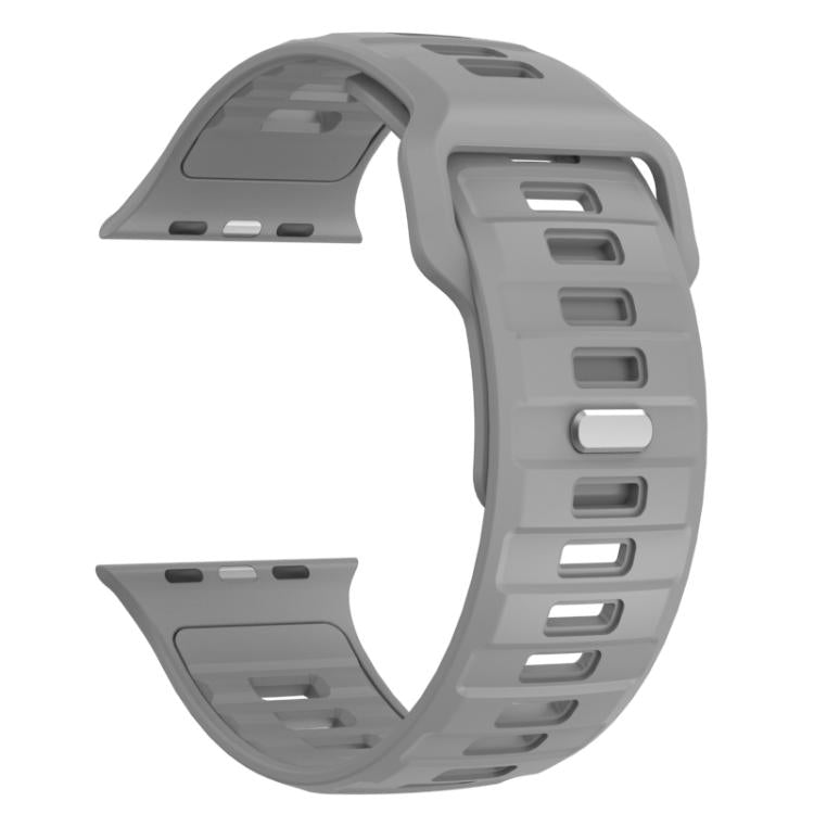 For Apple Watch 46mm / 49mm / 45mm / 44mm Checkered Reverse Buckle Silicone Watch Band