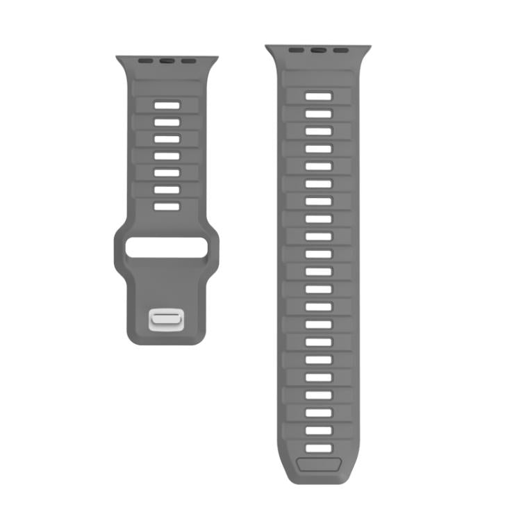 For Apple Watch 46mm / 49mm / 45mm / 44mm Checkered Reverse Buckle Silicone Watch Band