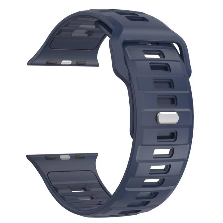 For Apple Watch 46mm / 49mm / 45mm / 44mm Checkered Reverse Buckle Silicone Watch Band