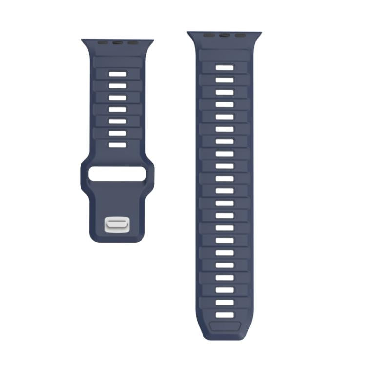 For Apple Watch 46mm / 49mm / 45mm / 44mm Checkered Reverse Buckle Silicone Watch Band
