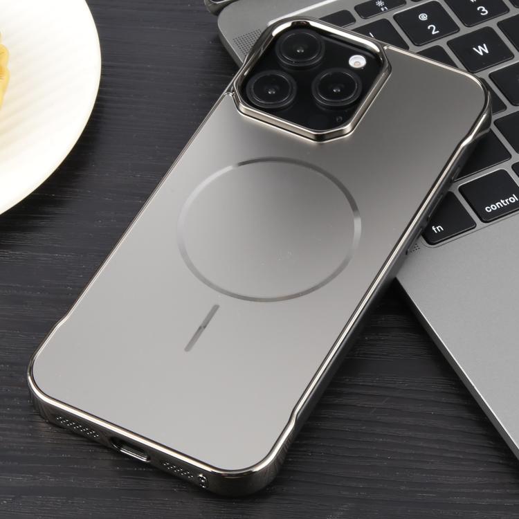For iPhone 16 Pro Max Electroplating Frameless Frosted Anti-Glare PC MagSafe Phone Case