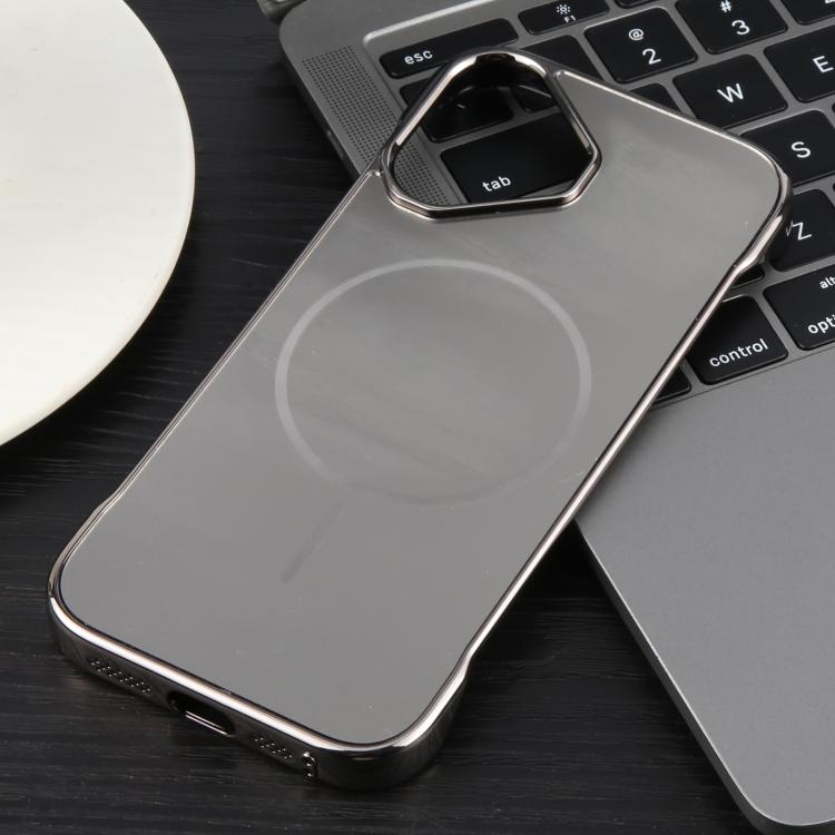 For iPhone 16 Plus Electroplating Frameless Frosted Anti-Glare PC MagSafe Phone Case