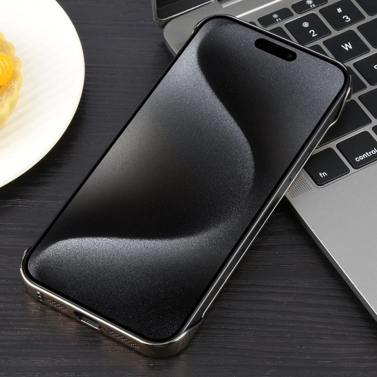 For iPhone 15 Pro Electroplating Frameless Frosted Anti-Glare PC MagSafe Phone Case