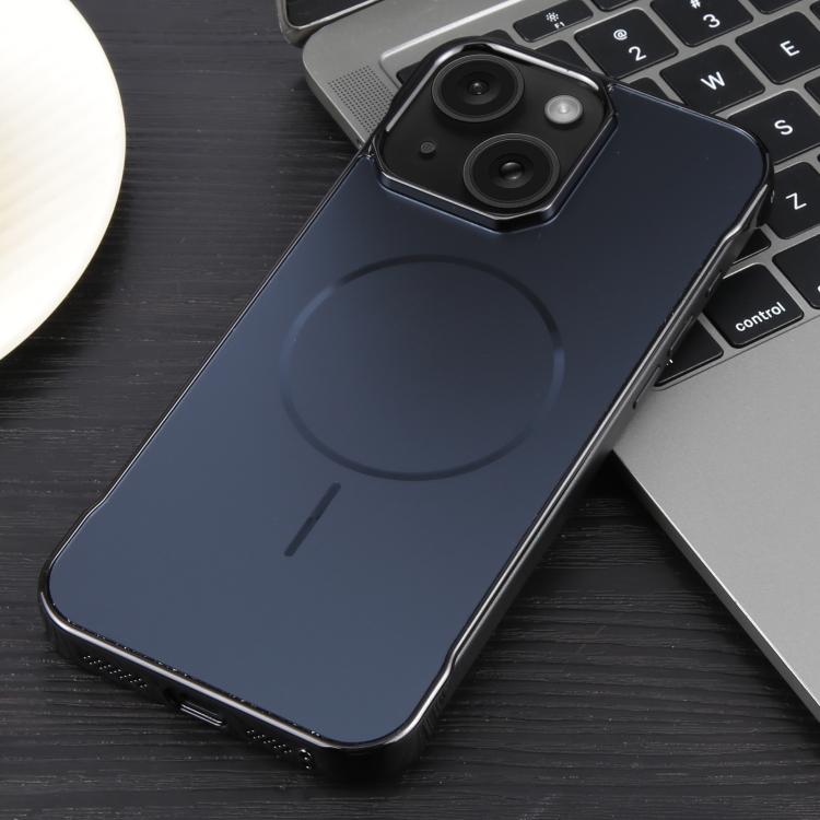 For iPhone 15 Plus / 14 Plus Electroplating Frameless Frosted Anti-Glare PC MagSafe Phone Case