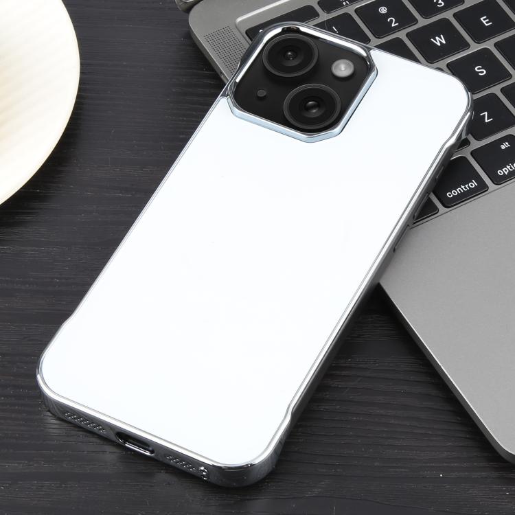 For iPhone 15 Plus / 14 Plus Electroplating Frameless Frosted Anti-Glare PC MagSafe Phone Case