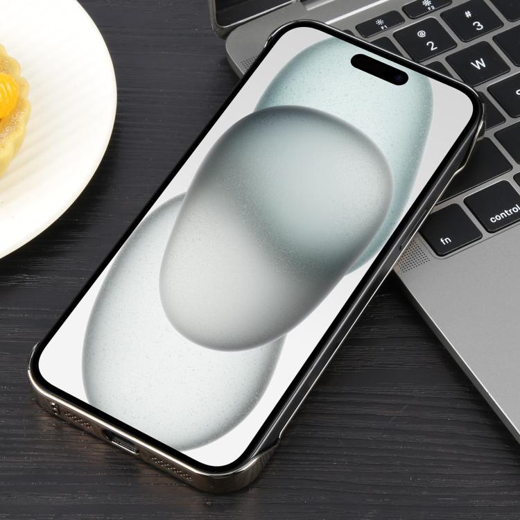 For iPhone 15 Electroplating Frameless Frosted Anti-Glare PC MagSafe Phone Case