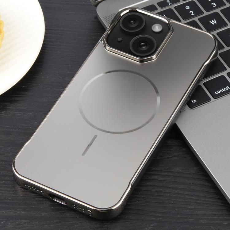 For iPhone 14 / 13 Electroplating Frameless Frosted Anti-Glare PC MagSafe Phone Case