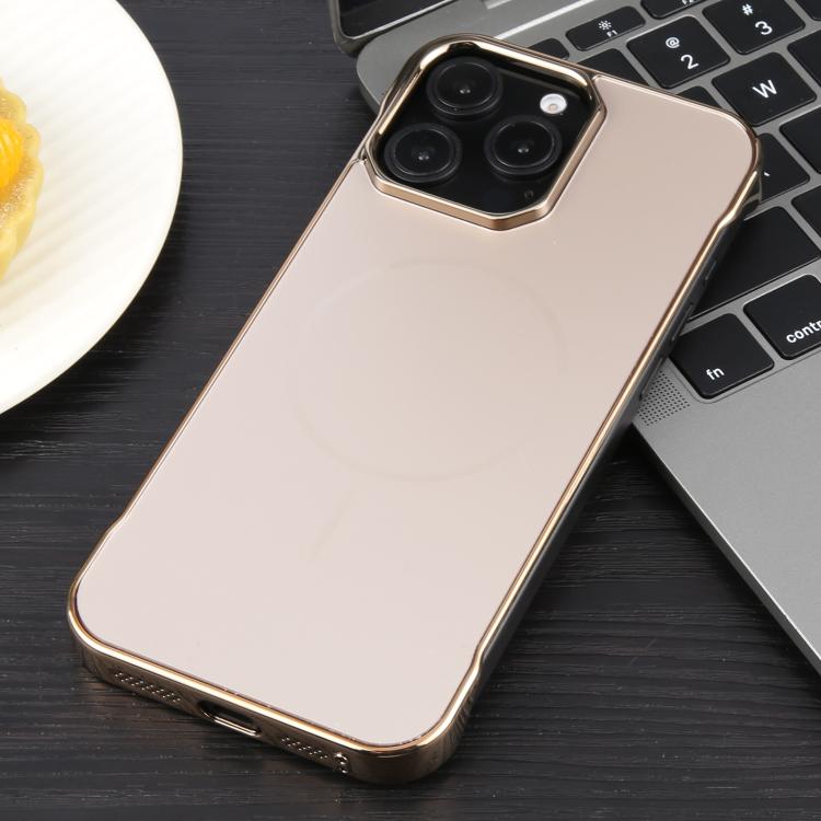 For iPhone 14 Pro Electroplating Frameless Frosted Anti-Glare PC MagSafe Phone Case