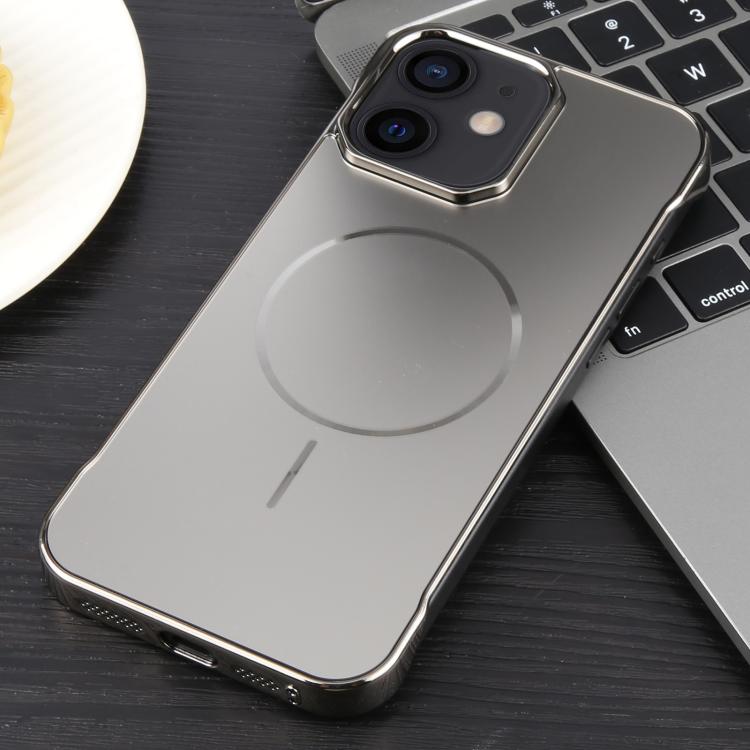 For iPhone 12 / 12 Pro Electroplating Frameless Frosted Anti-Glare PC MagSafe Phone Case