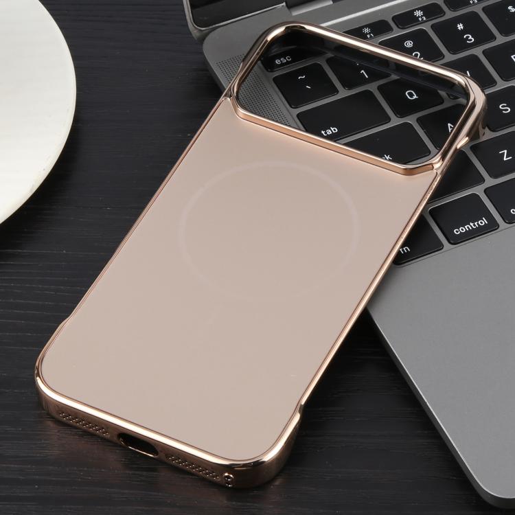 For iPhone 17 Pro Max Electroplating Frameless Frosted Anti-Glare PC MagSafe Phone Case