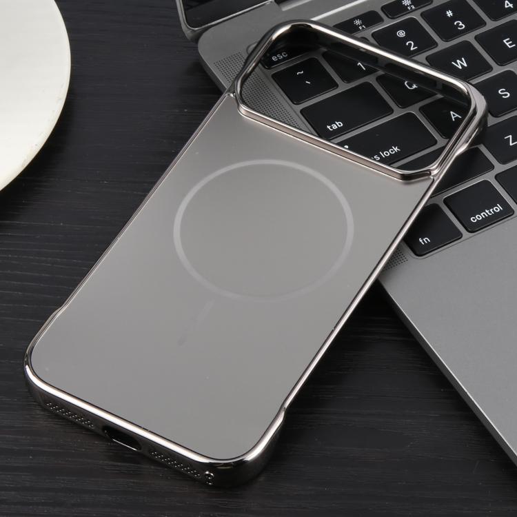 For iPhone 17 Pro Electroplating Frameless Frosted Anti-Glare PC MagSafe Phone Case