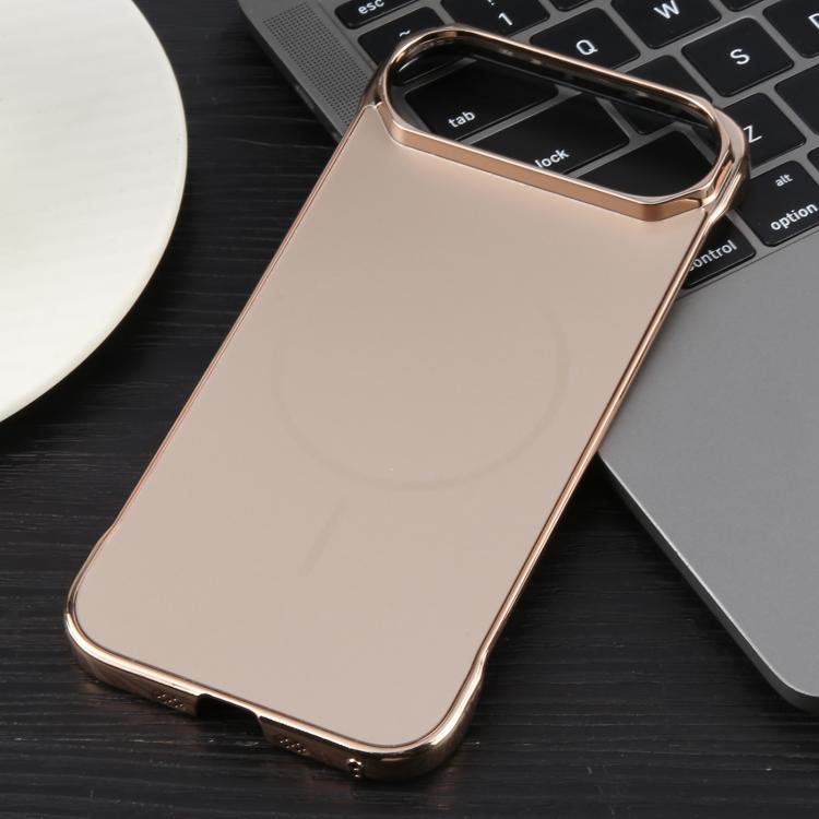 For iPhone Air Electroplating Frameless Frosted Anti-Glare PC MagSafe Phone Case
