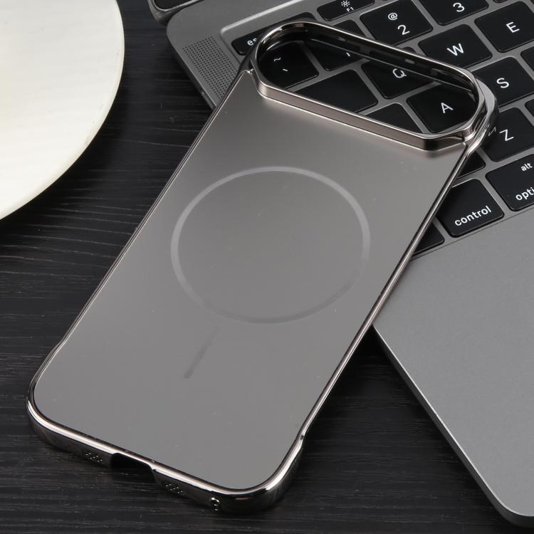 For iPhone Air Electroplating Frameless Frosted Anti-Glare PC MagSafe Phone Case