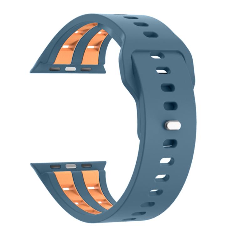 For Apple Watch 46mm / 49mm / 45mm / 44mm Dual-row Breathable Silicone Watch Band