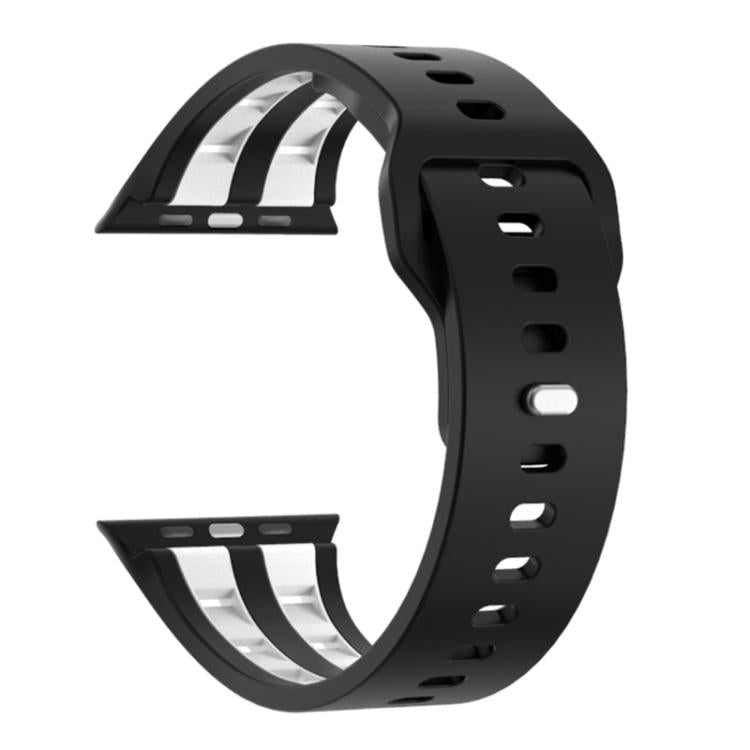 For Apple Watch 46mm / 49mm / 45mm / 44mm Dual-row Breathable Silicone Watch Band