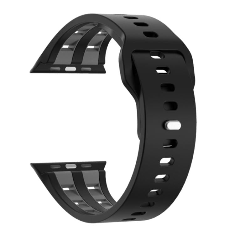 For Apple Watch 46mm / 49mm / 45mm / 44mm Dual-row Breathable Silicone Watch Band